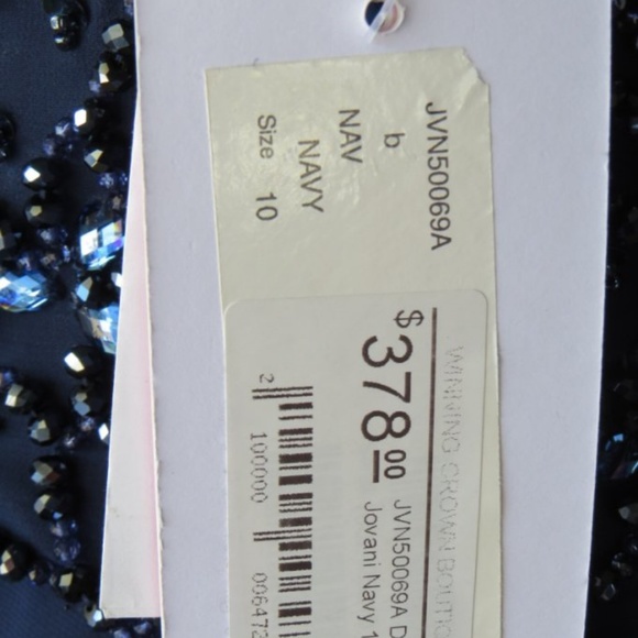50069A Jovani Beaded Prom Dress, Navy, Size 10 - Picture 3 of 3